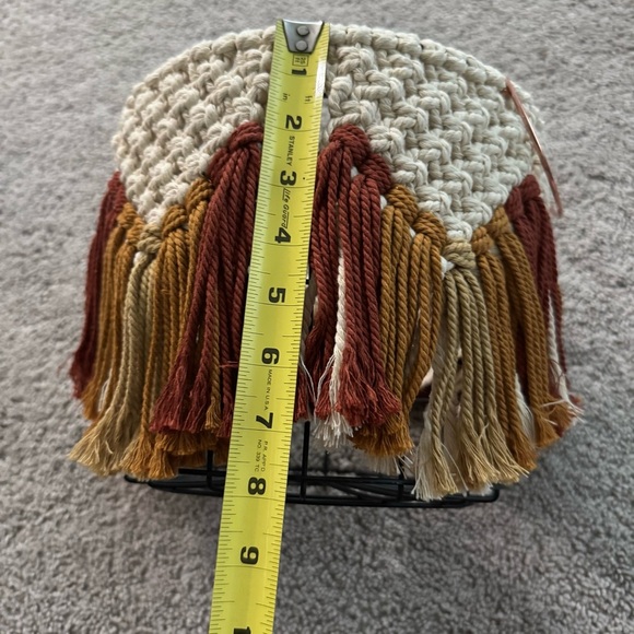 Boho Macrame Wire Basket Plant Holder Storage Decor - Picture 2 of 8